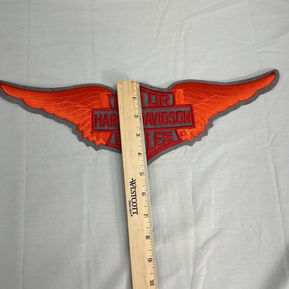 Vintage Official Harley Davidson Large Orange Wings Patch - Picture 4 of 5